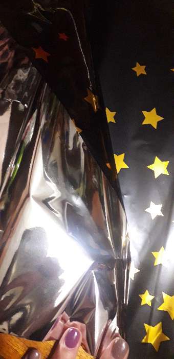 Фотография покупателя товара Скатерть «Звёзды», 137 × 183 см, цвет золото