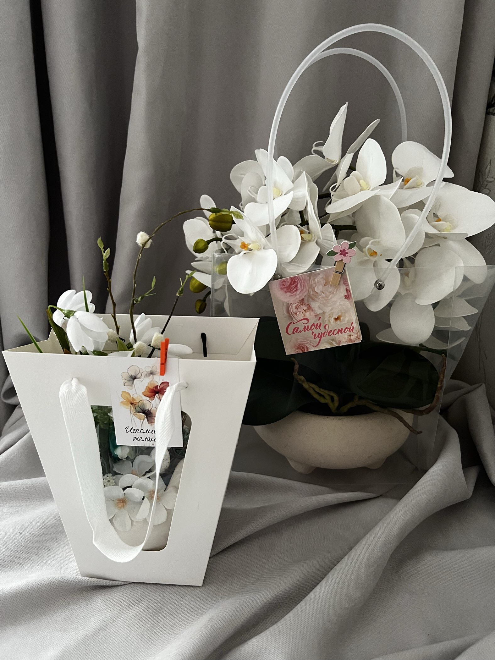 Фотография покупателя товара Пакет подарочный с квадратным дном, прозрачный, 31×30×31 см - Фото 5