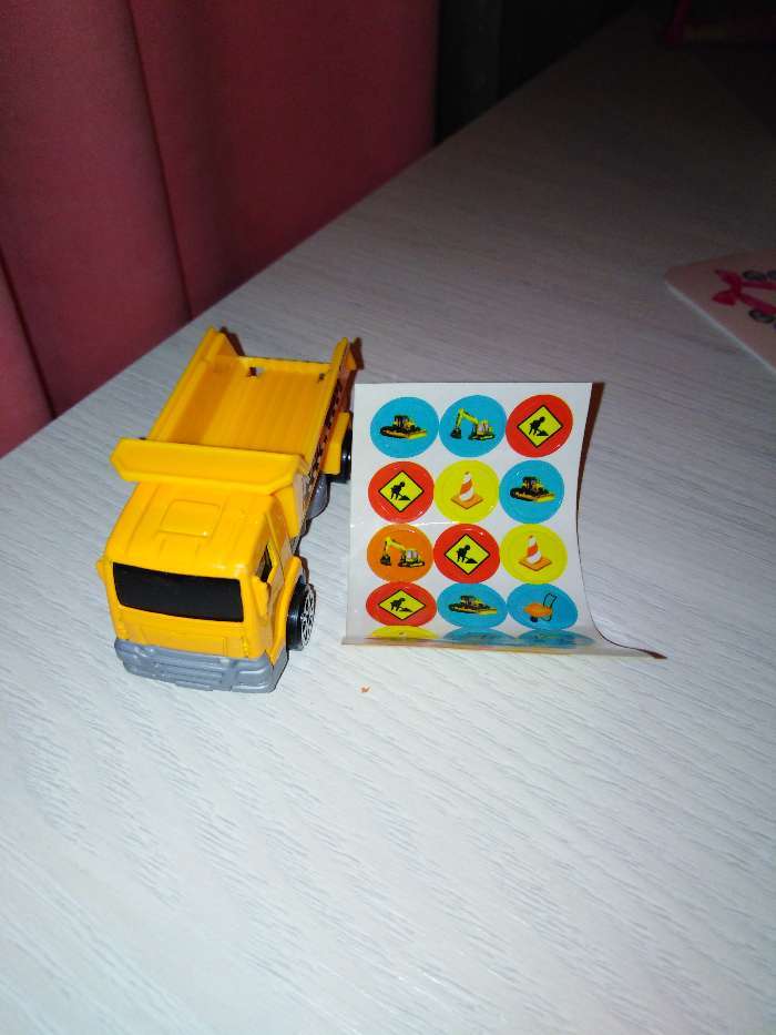 Фотография покупателя товара Игровой набор Funny Box «Строй техника»: карточка, фигурка, лист наклеек - Фото 2