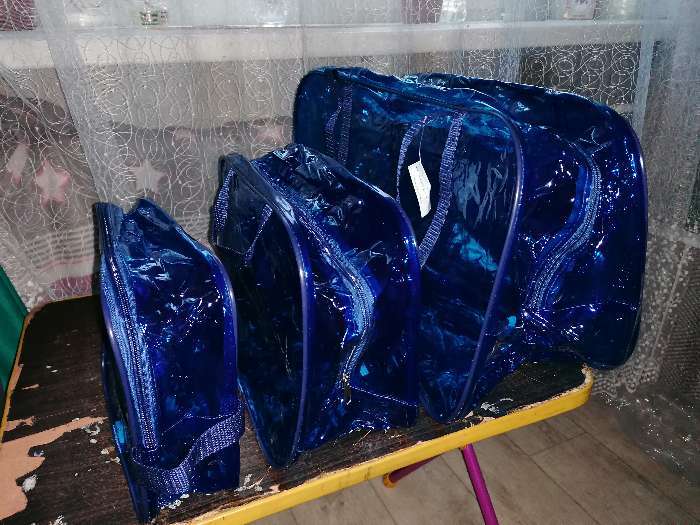 Фотография покупателя товара Набор сумок в роддом, 3 шт., цветной ПВХ, цвет голубой - Фото 2