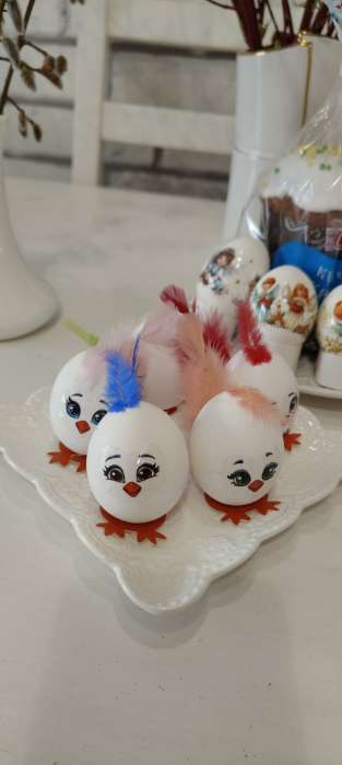 Фотография покупателя товара Набор для украшения яиц на подложке «Панки» на пасху, 13×10 см - Фото 2