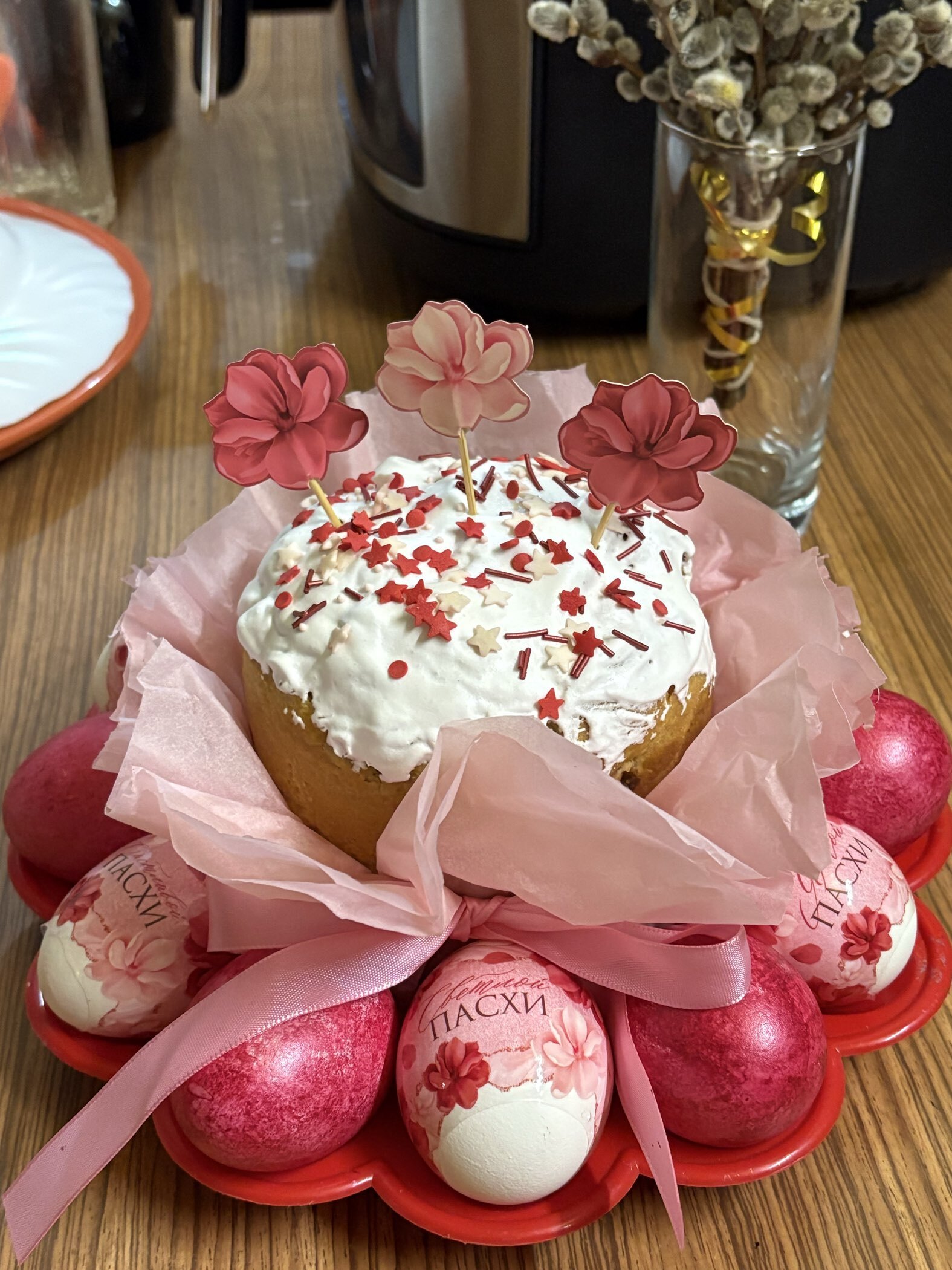 Фотография покупателя товара Набор для украшения кулича «Цветочный» на пасху, 18.5×16×1 см - Фото 4