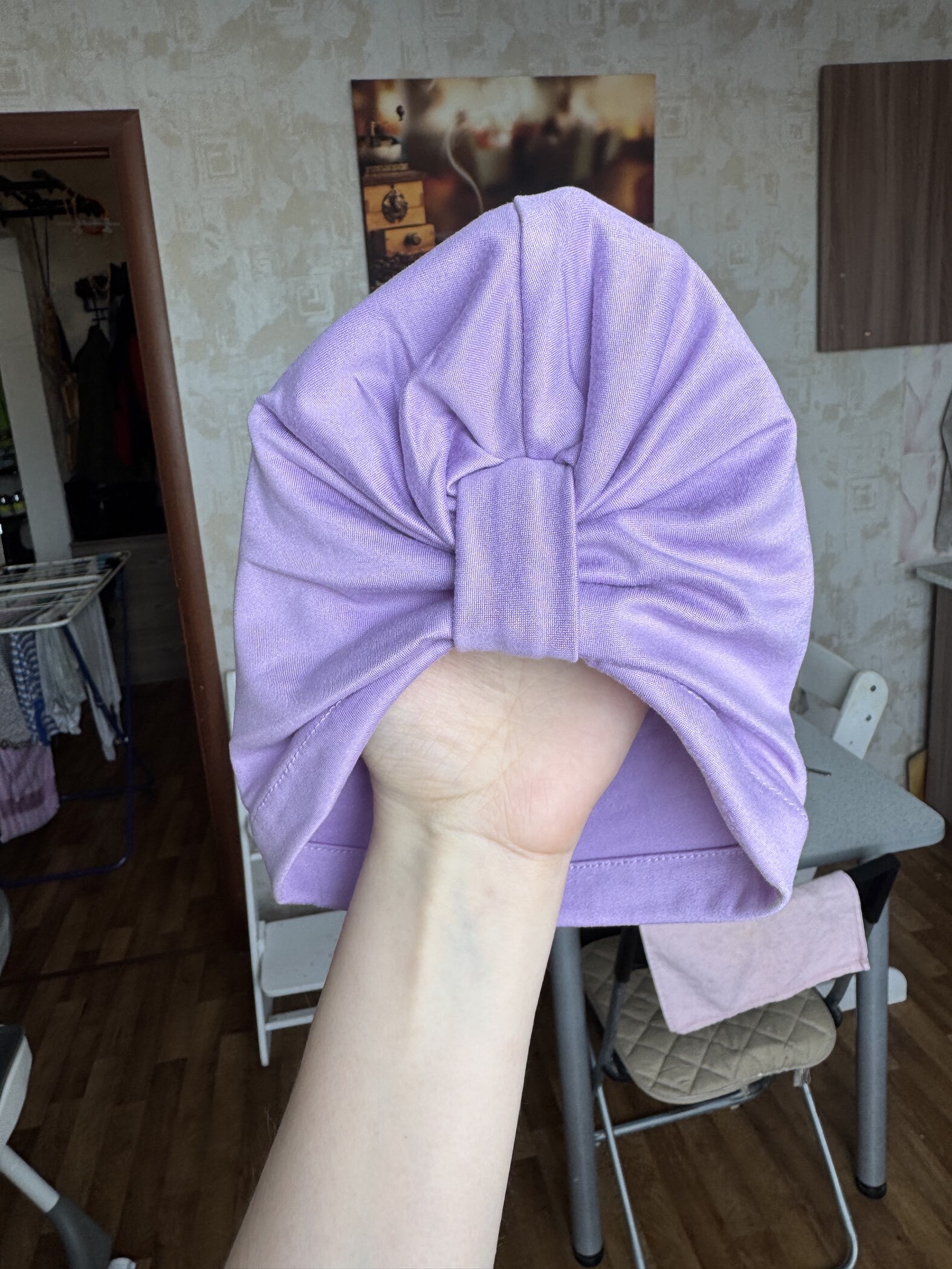 Фотография покупателя товара Шапочка Крошка Я, цв.сиреневый. р-р 48 - Фото 2