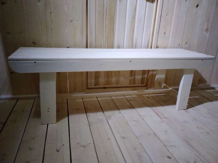 Фотография покупателя товара Лавка деревяная из наличника липы "Добропаровъ" 140х40х43.5 см, для бани, нагрузка до 160 кг