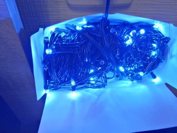 Фотография покупателя товара Гирлянда «Нить» 20 м, IP20, прозрачная нить, 200 LED, свечение синее, 8 режимов, 220 В - Фото 174