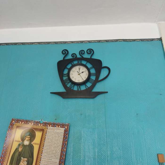 Фотография покупателя товара Часы настенные интерьерные «Чашка кофейная», серия: Кухня, d=13.5 см, 31×33 см, от батарейки 1×АА - Фото 1