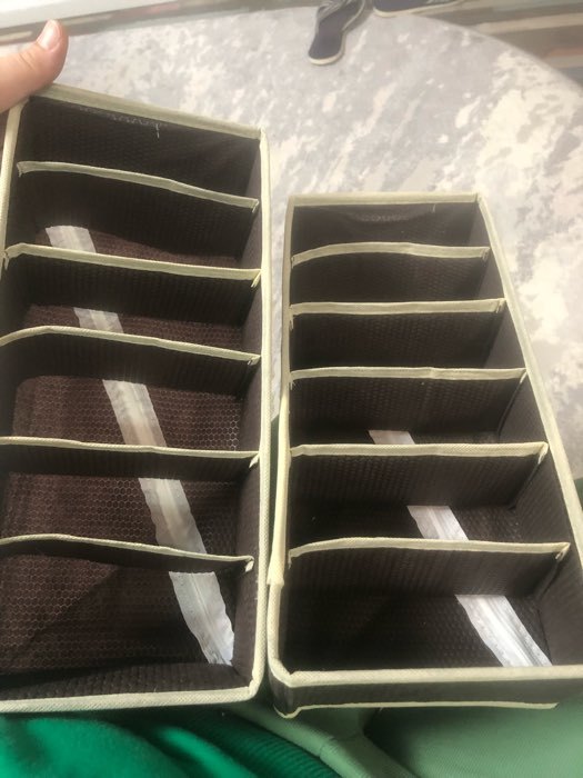 Фотография покупателя товара Органайзер для хранения белья «Ваниль», 6 отделений, 35×16×10 см, цвет коричневоо-бежевый