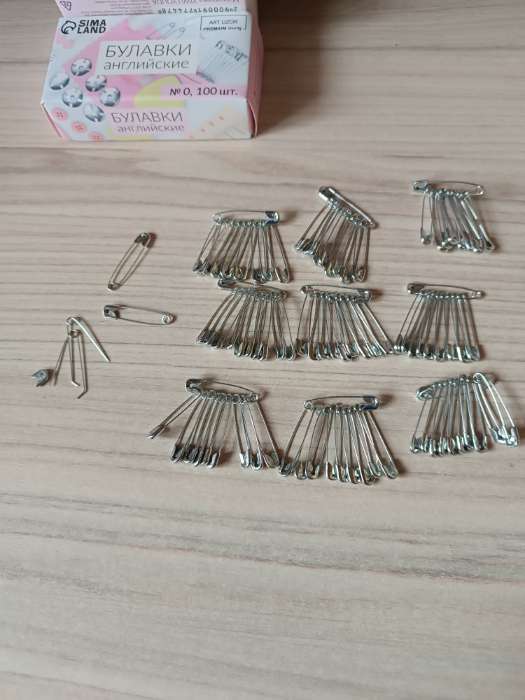 Фотография покупателя товара Булавки английские, 28 мм, 100 шт., цвет серебряный - Фото 1