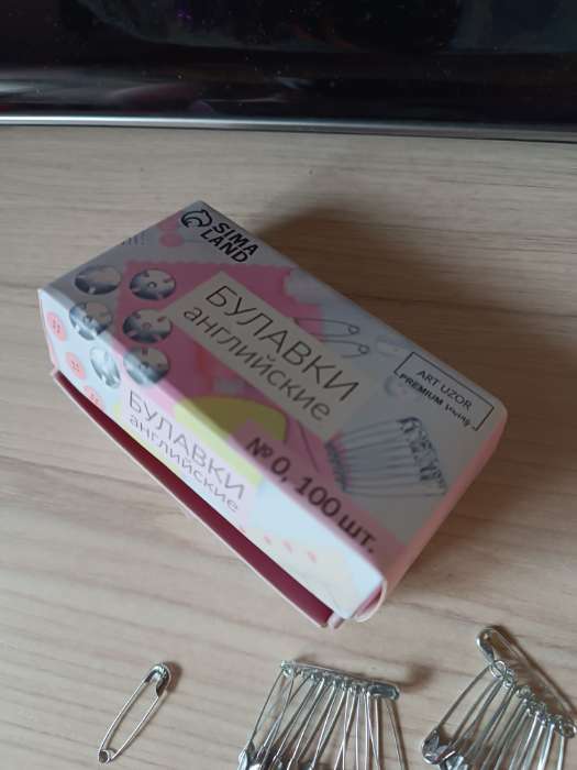 Фотография покупателя товара Булавки английские, 28 мм, 100 шт., цвет серебряный - Фото 2