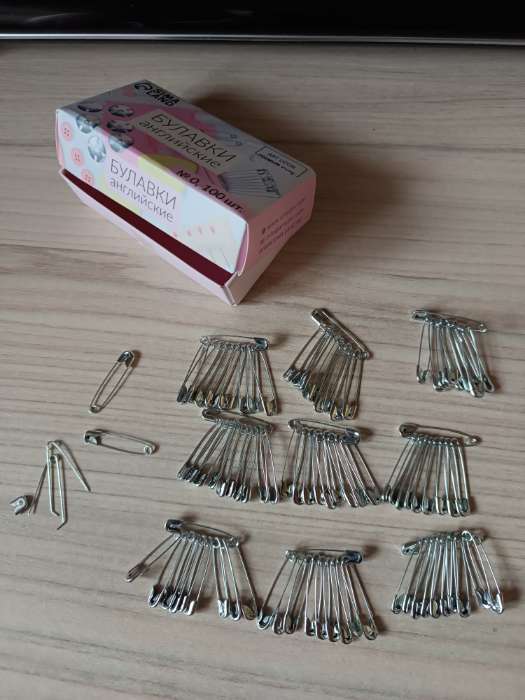 Фотография покупателя товара Булавки английские, 28 мм, 100 шт., цвет серебряный - Фото 3