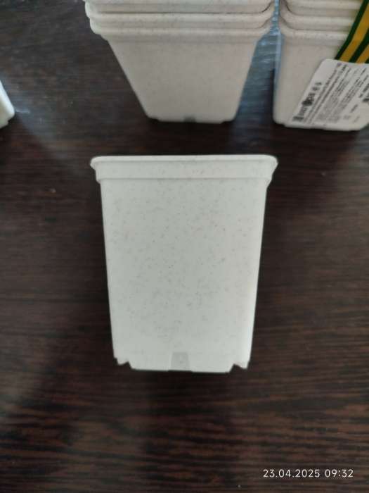 Фотография покупателя товара Горшок для рассады, 500 мл, 9×9×10 см, пластиковый, белый - Фото 3
