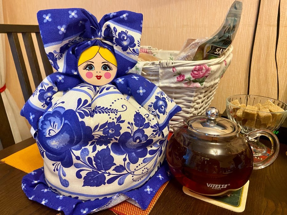 Фотография покупателя товара Грелка на чайник «Барыня», средняя, гжель - Фото 1