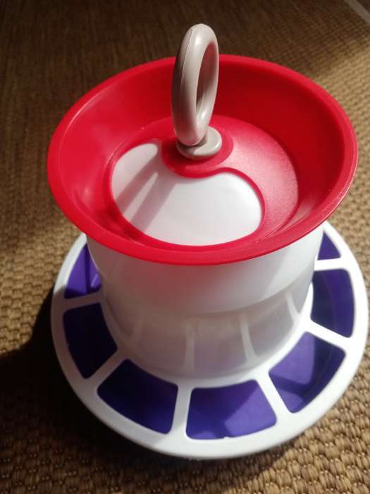 Фотография покупателя товара Автокормушка для цыплят и голубей, микс цветов - Фото 3