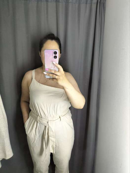 Фотография покупателя товара Комбинезон женский MINAKU: Enjoy, цвет молочный, размер 48 - Фото 1