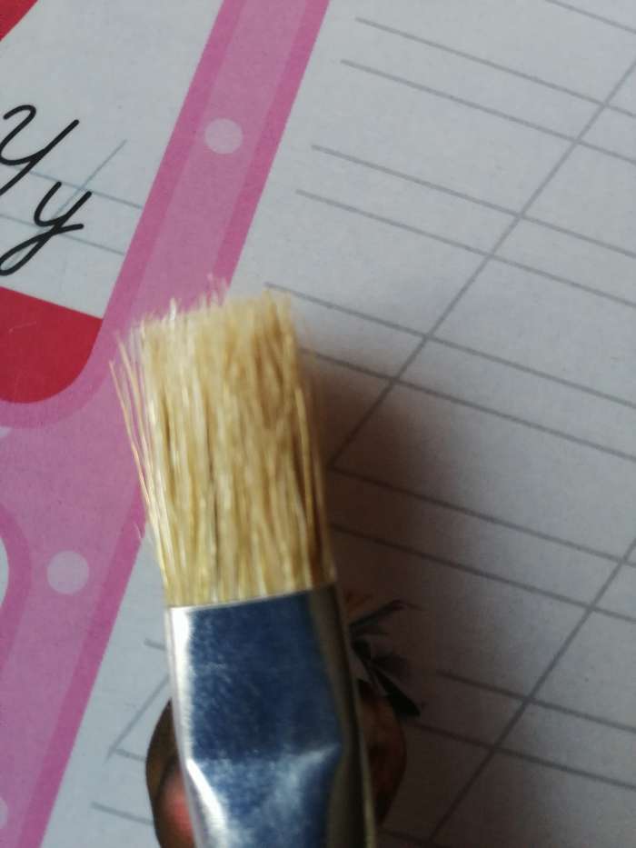 Фотография покупателя товара Кисть Щетина плоская №18 (ширина обоймы 18 мм; длина волоса 26 мм), деревянная ручка, Calligrata - Фото 3