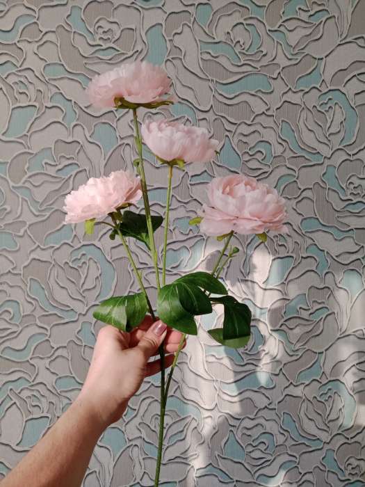 Фотография покупателя товара Цветы искусственные «Пион галант колор», 74×10 см, розовые - Фото 1