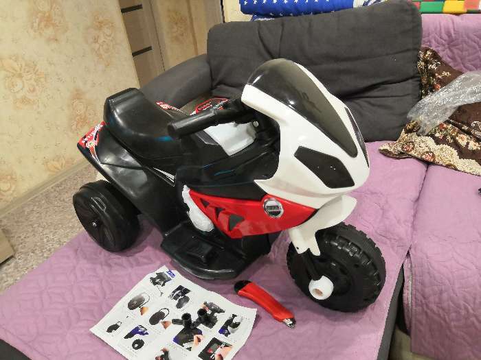 Фотография покупателя товара Детский электромобиль «Байк», цвет красный - Фото 1