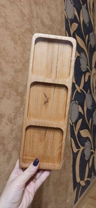 Фотография покупателя товара Менажница деревянная Доляна, 30×10×1,8 см, 3 секции, берёза