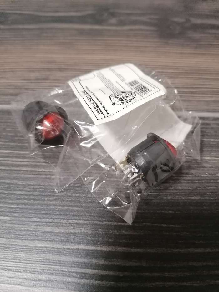 Фотография покупателя товара Выключатель клавишный с подсветкой, диаметр 23 мм, красный - Фото 1