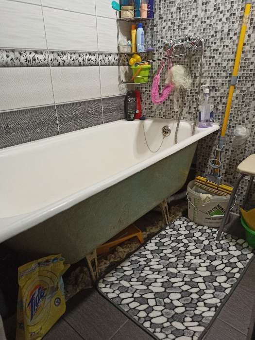 Фотография покупателя товара Набор ковриков для ванной и туалета Доляна «Галька», 2 шт, 40×49 см, 50×80 см - Фото 7