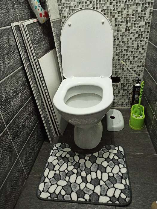 Фотография покупателя товара Набор ковриков для ванной и туалета Доляна «Галька», 2 шт, 40×49 см, 50×80 см - Фото 8