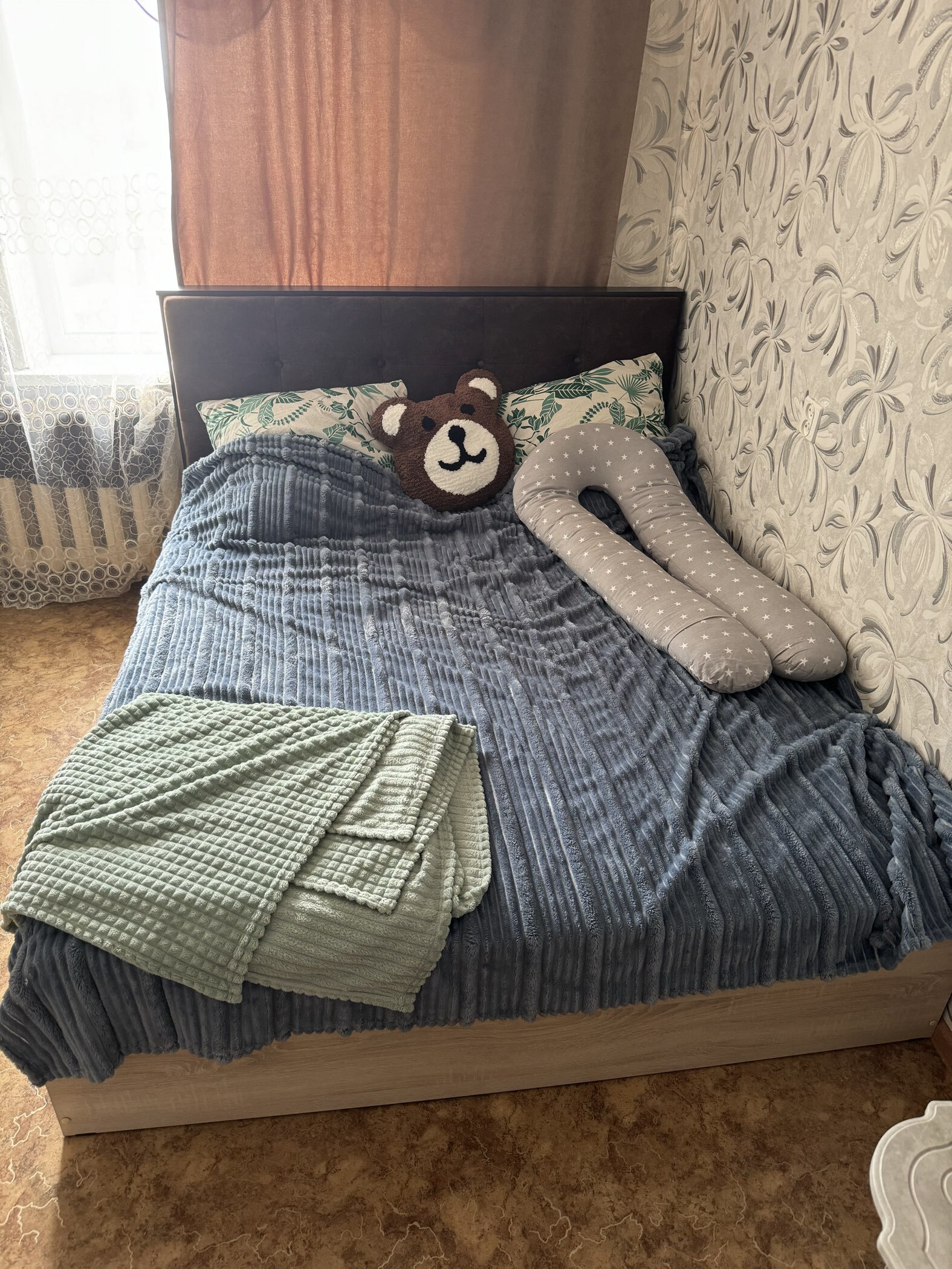 Фотография покупателя товара Кровать двуспальная «Лирика», с ортопедическим основанием, 1678×2090×1066 мм, цвет дуб сонома/венге - Фото 1