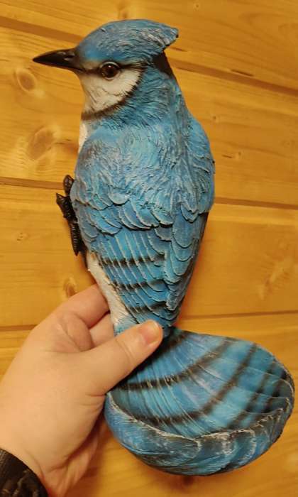 Фотография покупателя товара Подвесной декор - кормушка "Сойка голубая" 12х13х24см - Фото 1