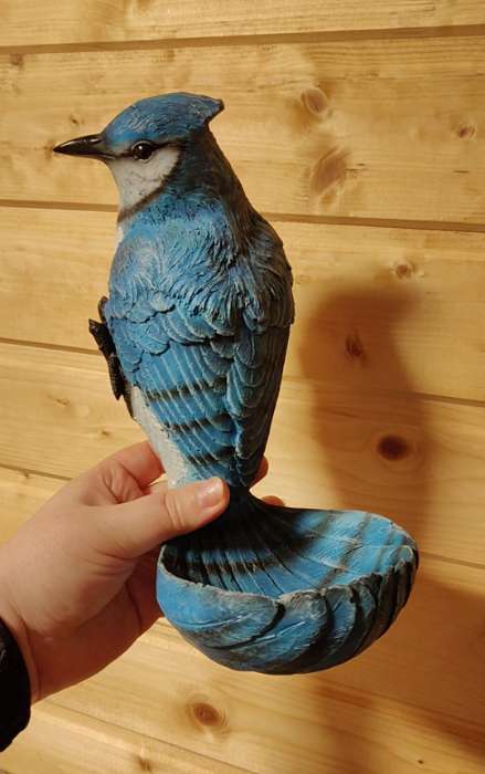 Фотография покупателя товара Подвесной декор - кормушка "Сойка голубая" 12х13х24см - Фото 2