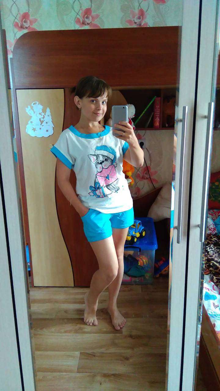 Фотография покупателя товара Комплект женский (футболка, шорты) ТК-604 цвет МИКС, р-р 42