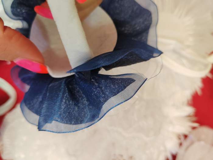 Фотография покупателя товара Бант для волос на резинке школьный, белый с синим, 11 см, Кошечка Мари - Фото 4