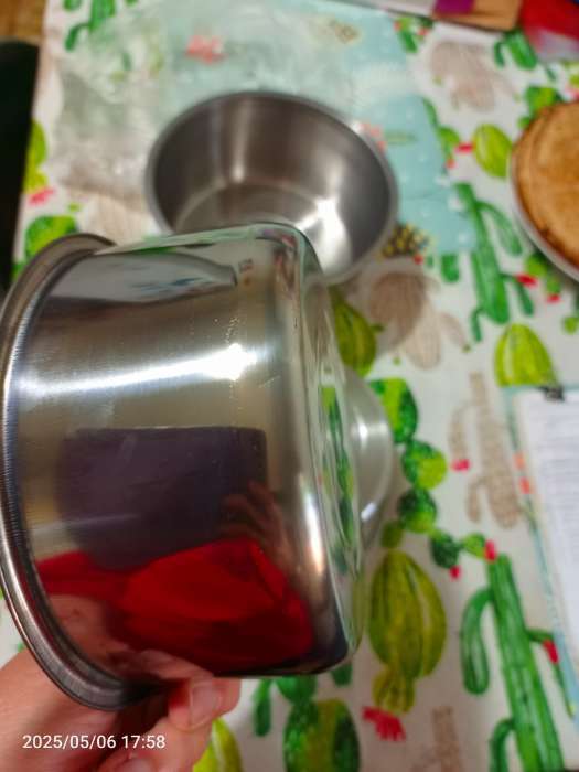 Фотография покупателя товара Набор мисок из нержавеющей стали с крышками 3 шт.: 0.75 л, 1 л, 1.45 л, d=15 см, d=16.5 см, 18.5 см - Фото 12