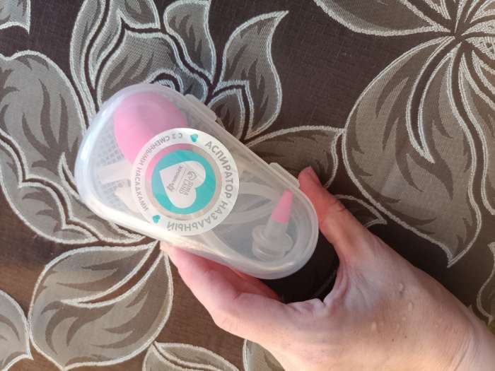 Фотография покупателя товара Детский назальный аспиратор с 2-мя сменными насадками, в контейнере, голубой - Фото 1