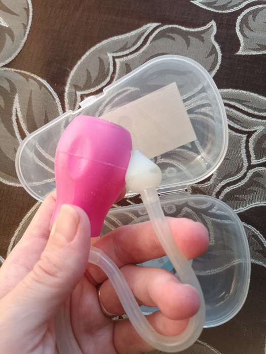 Фотография покупателя товара Детский назальный аспиратор с 2-мя сменными насадками, в контейнере, голубой - Фото 2