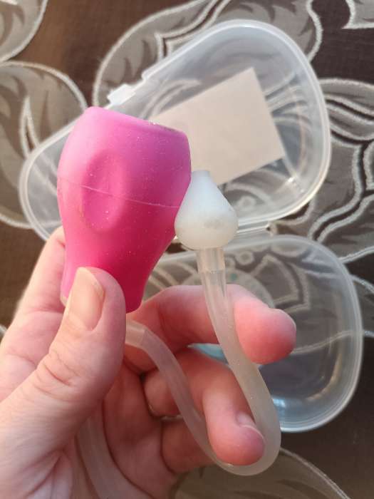 Фотография покупателя товара Детский назальный аспиратор с 2-мя сменными насадками, в контейнере, голубой - Фото 3