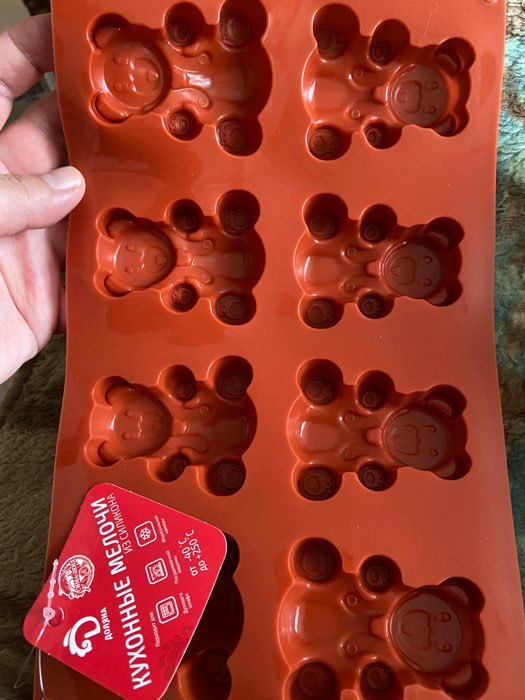 Фотография покупателя товара Форма силиконовая для выпечки Доляна «Животные. Мишка», 29×17×1,5 см, 8 ячеек - Фото 2