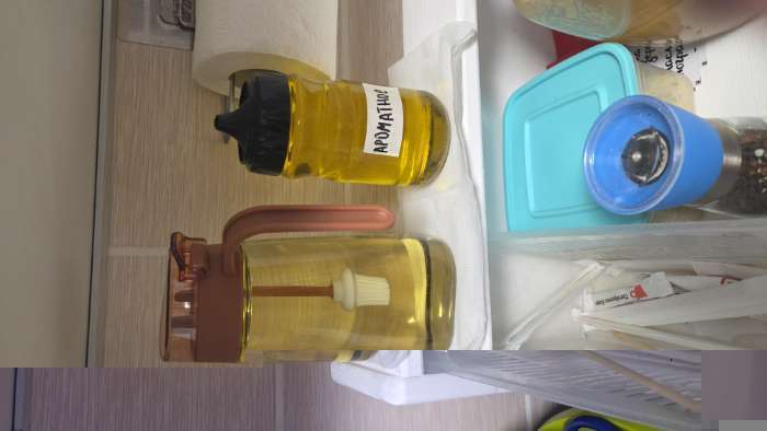 Фотография покупателя товара Бутылка для масла Доляна «Коралл», 600 мл, 8.5×7×18 см, с кисточкой, стекло, прозрачная - Фото 11