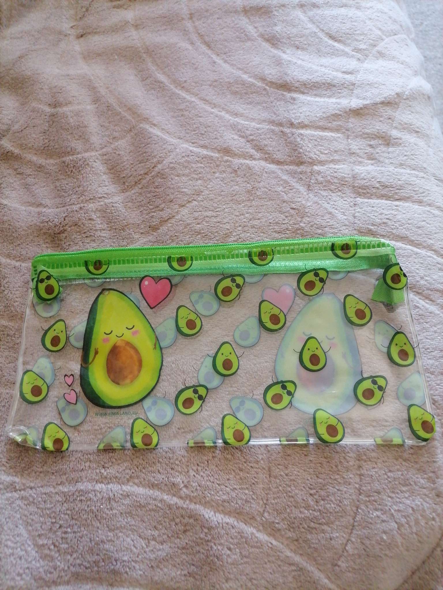 Фотография покупателя товара Пенал мягкий Avocado with love, 1 отделение, 95×205 мм, плоский, ПВХ - Фото 1