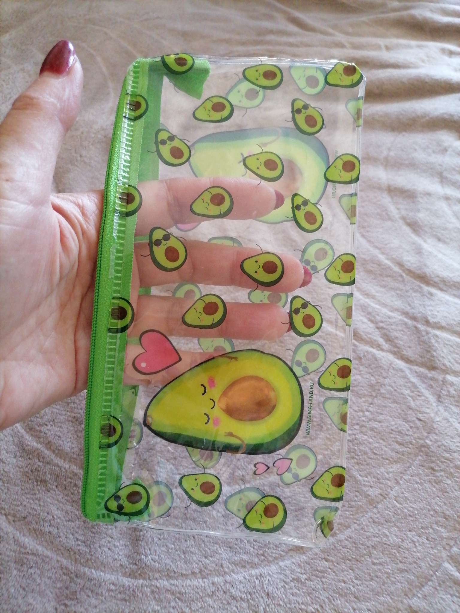 Фотография покупателя товара Пенал мягкий Avocado with love, 1 отделение, 95×205 мм, плоский, ПВХ - Фото 2