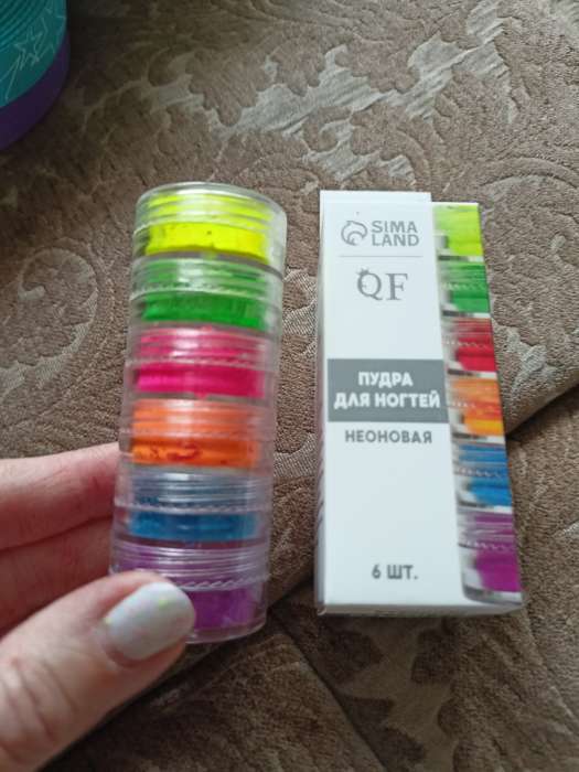 Фотография покупателя товара Пигмент для ногтей, набор 6 баночек, 3 г, разноцветный - Фото 2
