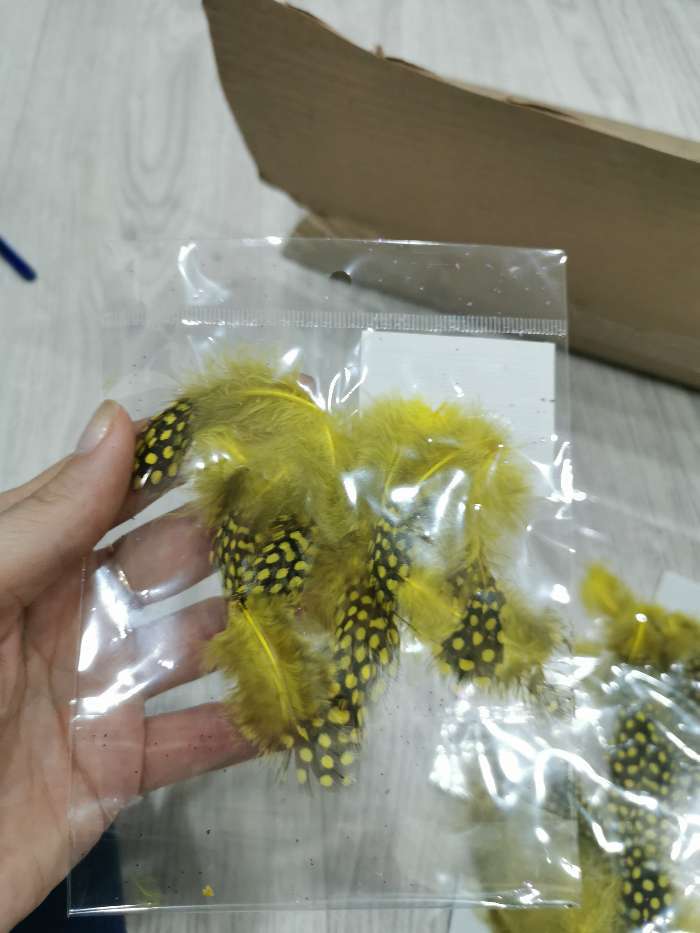 Фотография покупателя товара Набор перьев для декора 10 шт., размер 1 шт: 5 × 2 см, цвет коричневый с белым - Фото 11