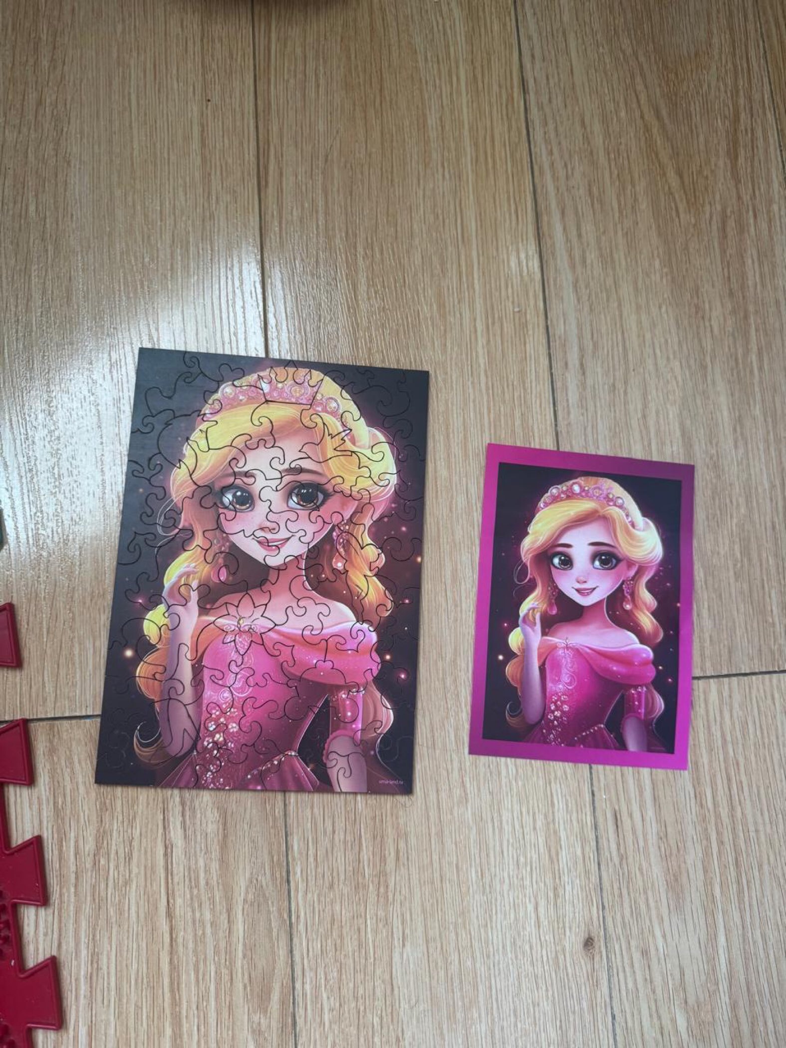 Фотография покупателя товара Пазл деревянный фигурный в копилке «Сказочный мир», 56 элементов - Фото 1