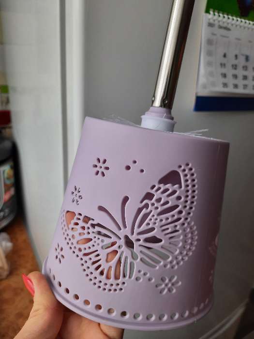 Фотография покупателя товара Ёрш для унитаза с подставкой «Бабочки», 12,5×12,5×50 см, цвет МИКС