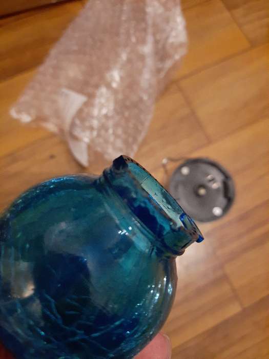 Фотография покупателя товара Фонарь садовый на солн. бат. "Лампочка Синяя" 6 х 9 см, 1 LED, стекло, БЕЛЫЙ