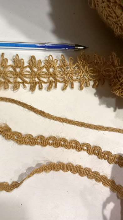 Фотография покупателя товара Тесьма декоративная холщовая, 4 см, 5±0.5 м, бежевая - Фото 1