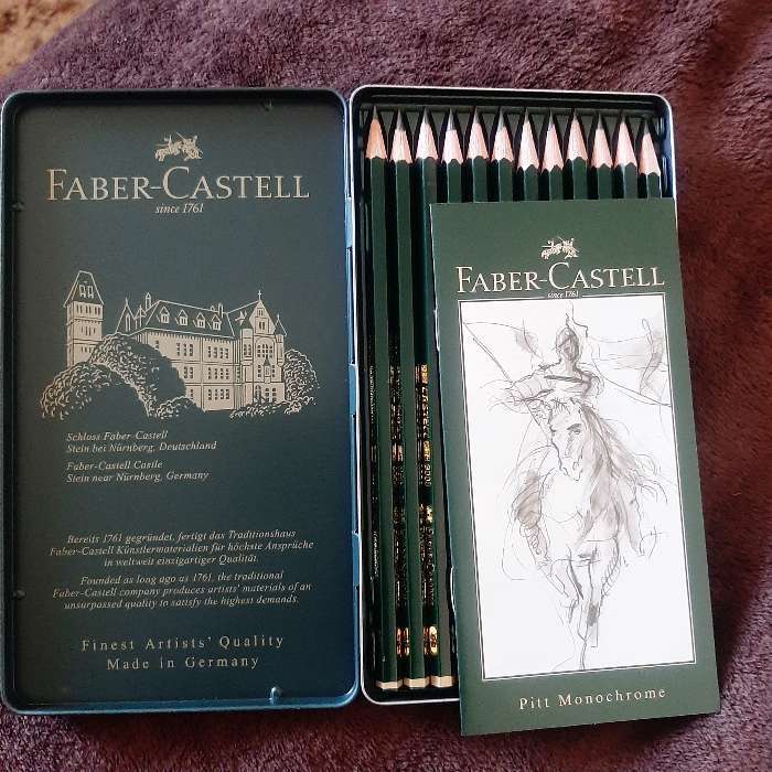 Фотография покупателя товара Набор карандашей чернографитных разной твердости Faber-Castel CASTELL 9000, 12 штук, 8B-2H, в металлическом пенале - Фото 1