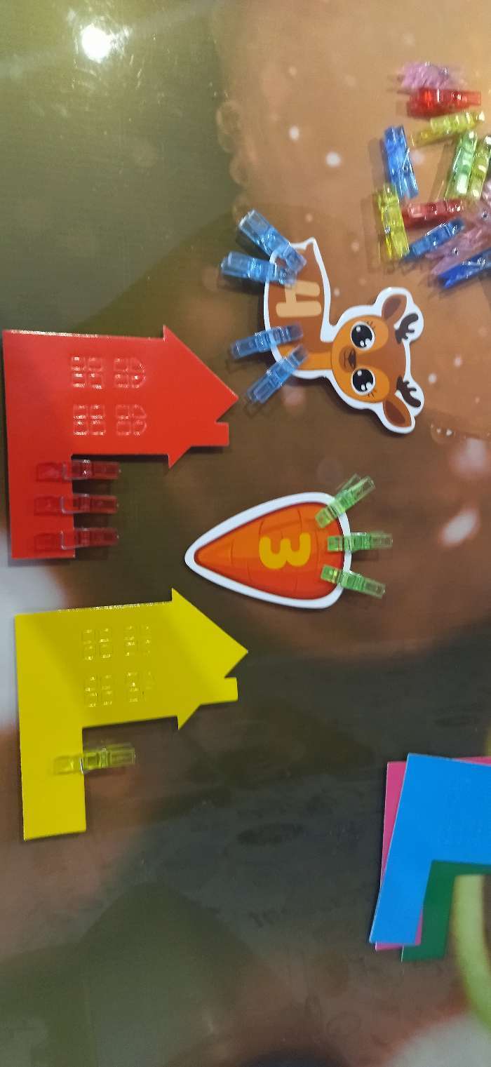 Фотография покупателя товара Развивающая игра с прищепками «Цвета и цифры», по методике Монтессори