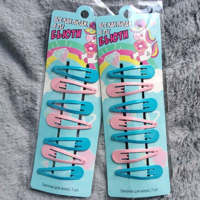 Фотография покупателя товара Заколки для волос Girl in trend, 7 шт., 5×1×0.1 см - Фото 1