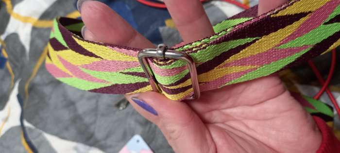 Фотография покупателя товара Ручка для сумки «Косичка», стропа, с карабинами, 139±3×3.8 см, разноцветная - Фото 3