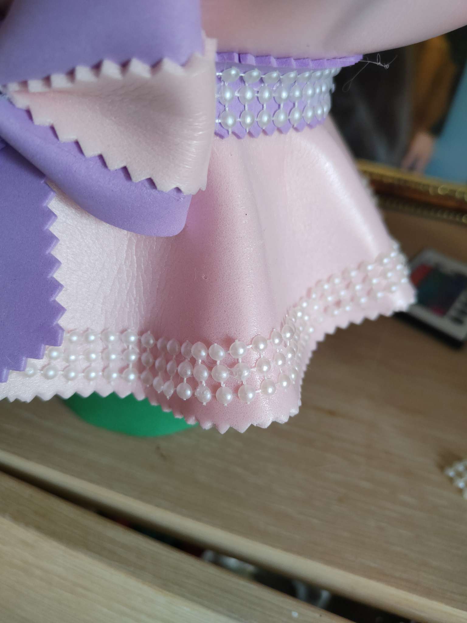 Фотография покупателя товара Лента с имитацией жемчуга, 12 см, 9±1 м, цвет молочный - Фото 1