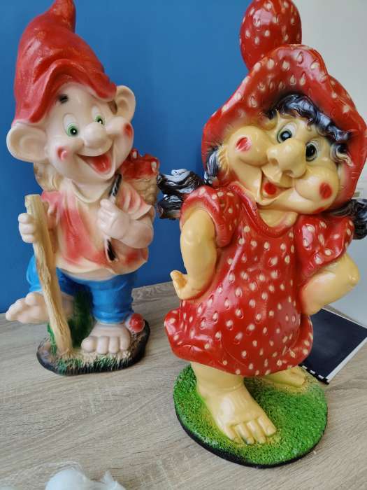 Фотография покупателя товара Садовая фигура из гипса «Гном с грибами средний», 55×24×21 см, МИКС - Фото 1